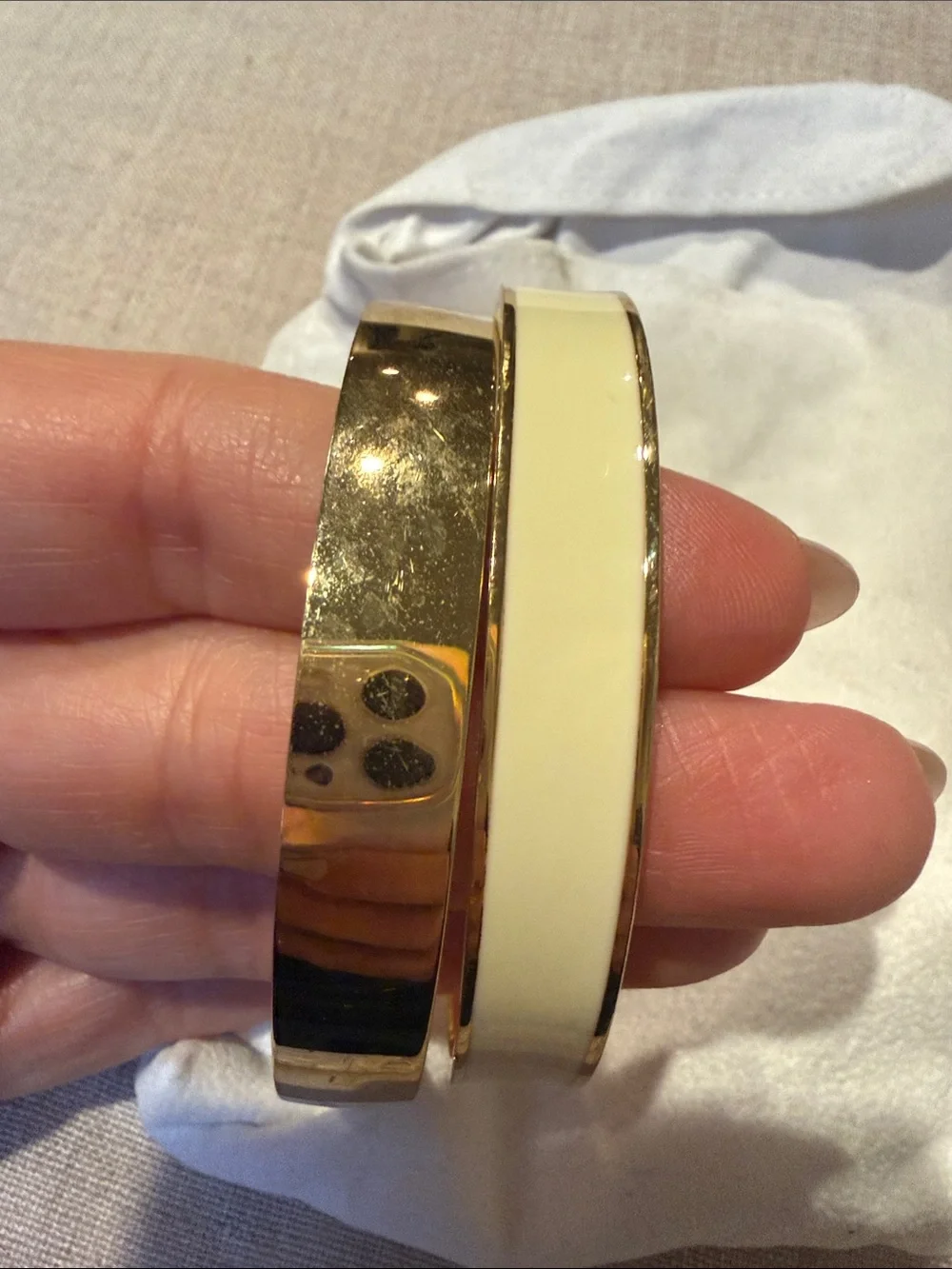 kate spade Gold and Cream Enamel Bangle set - Picture 2 of 4